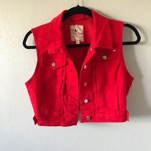 Marilyn Monroe Red Cotton Cropped Vest
